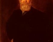 弗朗茨 冯 伦巴赫 : Portrait Of A Bearded Gentleman Wearing A Pince Nez